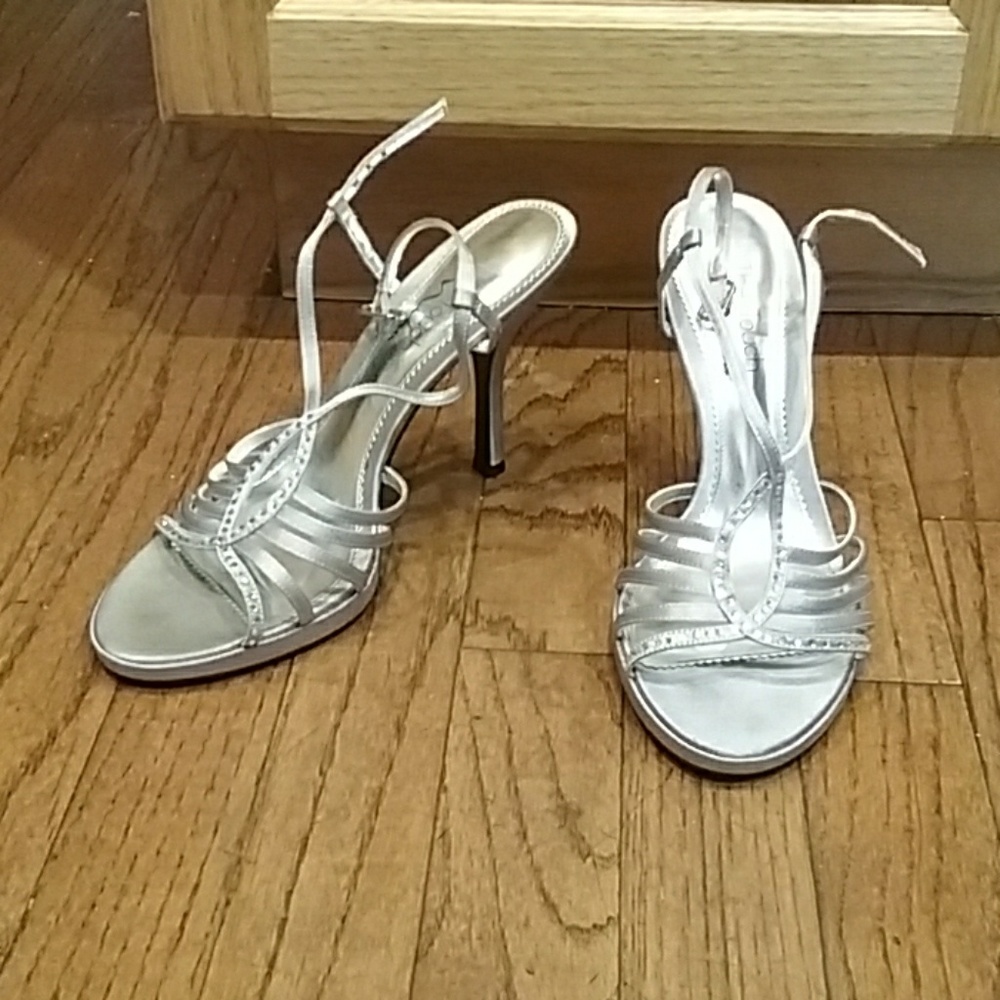 Silver Prom Heels